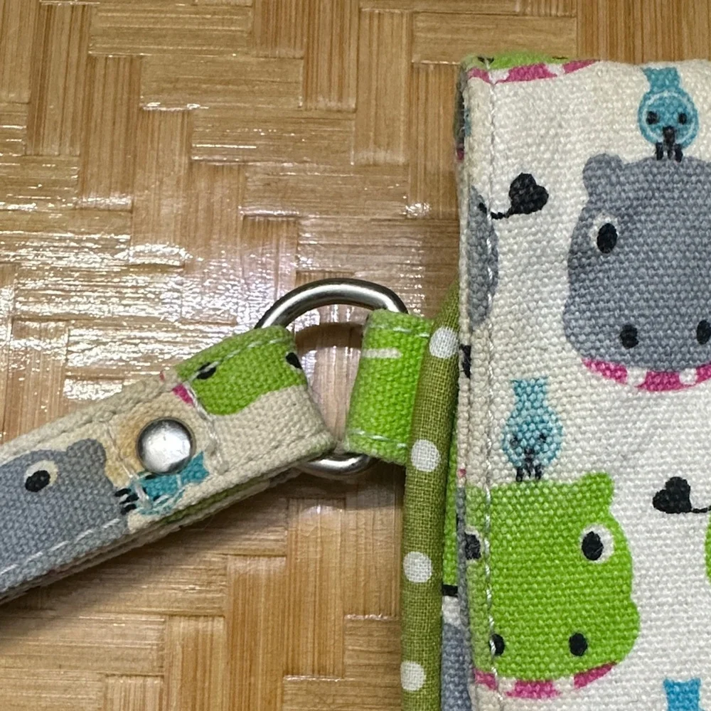 Bungalow 360 Green and Gray Hippo Wristlet